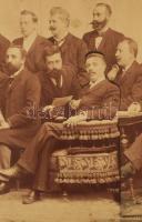 cca 1900-1910 Előkelő férfitársaságot ábrázoló fotómontázs (a kép jobb szélén a három álló, illetve ...