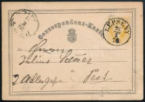 1870 2kr díjjegyes levelezőlap / PS-card "LEPSÉNY"