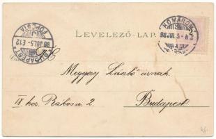 1898 Komárom, Komárno; Öreg vár, várkapu, Klapka szobor, Tiszti pavilon, Sétatér és zenepavilon, Kla...