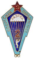 Szovjetunió DN "Ejtőernyős - 2" zománcozott fém jelvény csavaros hátlappal, biléta nélkül T:AU Soviet Union ND "Paratrooper - 2" enamelled metal badge with screw back, without tab C:AU