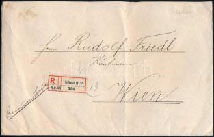 1913 Ajánlott levél 4 db Turul bélyeggel / Registered cover "BUDAPEST / GY / 55"