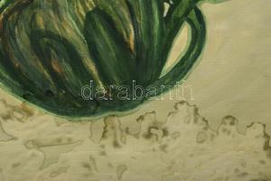 Olajos György (1953-): Gubbasztók (Mezőtúr), 1993. Akvarell, papír, jelzett és datált (Olajos György...