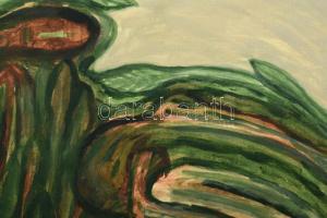 Olajos György (1953-): Gubbasztók (Mezőtúr), 1993. Akvarell, papír, jelzett és datált (Olajos György...