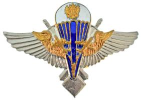 Szovjetunió DN "Légideszantosok" részben aranyozott, zománcozott fém jelvénye csavaros hátlappal T:AU Soviet Union ND "Airborne Troops" partially gilded, enamelled metal badge with screw back C:AU