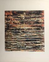 Joseph Kádár (1936-2019): Horizontális struktúra, 1993. Szitanyomat, papír, jelzett. 44/100 számozással. 42,5x39 cm
