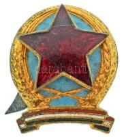 1950. festett és zománcozott bronz rendőrségi sapkajelvény (27x34mm) T:XF