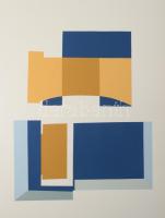 Mark (Márkus), Anna (1928-): Konstruktivista kompozíció. Szitanyomat, papír, jelzett, művészpéldány ...