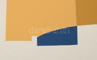 Mark (Márkus), Anna (1928-): Konstruktivista kompozíció. Szitanyomat, papír, jelzett, művészpéldány ...