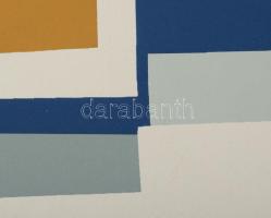 Mark (Márkus), Anna (1928-): Konstruktivista kompozíció. Szitanyomat, papír, jelzett, művészpéldány ...