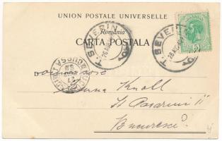 1899 Turnu Severin, Szörényvár; Liceul Trajan, Ruinele podoului Trajan. Josef Frisch / grammar schoo...