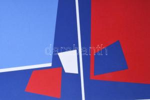 Joseph Kádár (1936-2019): Konstruktivista kompozíció. Szitanyomat, papír. Jelzett. Számozott (90/100...