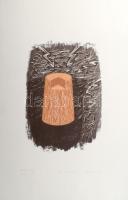 Stefanovits Péter (1947-): Meditációs tér III, 1995. Szitanyomat, karton, jelzett. Próbanyomat próba no. 4. számozással. 28×20 cm