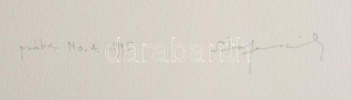 Stefanovits Péter (1947-): Meditációs tér III, 1995. Szitanyomat, karton, jelzett. Próbanyomat próba...