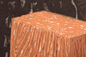 Stefanovits Péter (1947-): Meditációs tér I, 1995. Szitanyomat, karton, jelzett. Próbanyomat próba n...