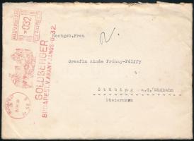 1937 Levél gépi bérmentesítéssel Ausztriába / Cover with francotyp postmark