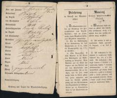 1827 Prága, vándorkönyv, német és cseh nyelven, hiányos