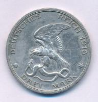 Német Birodalom / Poroszország 1913. 3M Ag "Napóleon legyőzésének 100 éves évfordulója" T:XF,VF German Empire / Prussia 1913. 3 Mark Ag "100 Years - Defeat of Napoleon" C:XF,VF Krause KM#534