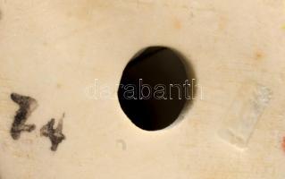 Kínai antik porcelán szobor. Kézzel festett, jelzett, apró mázhibával. 15 cm