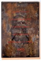 1970 Szász Endre festőművész munkáinak reprodukcióival illusztrált, nagyméretű falinaptár, 47x32 cm