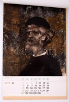 1970 Szász Endre festőművész munkáinak reprodukcióival illusztrált, nagyméretű falinaptár, 47x32 cm