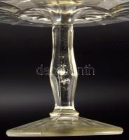 Üveg süteményes kínáló. Formába préselt, hibátlan d: 24 cm