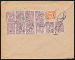 1919 Ajánlott levél Bécsbe 11 bélyeggel / Registered cover with 11 stamps to Vienna