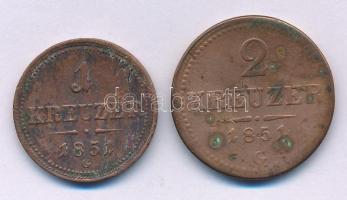 1851G 1kr Cu + 2kr Cu T:VF,F, patina Adamo M4, M5