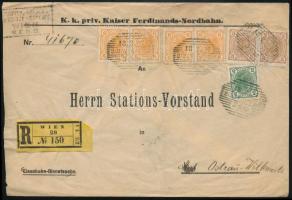 1907 Ajánlott levél 7 db bélyeggel / Registered cover with 7 stamps