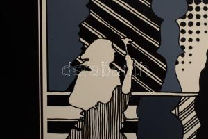 Horváth László Xavér (1944-2016): Női alakok (cím nélkül). Nyomat, karton, jelzett. Apr4ó felületi k...