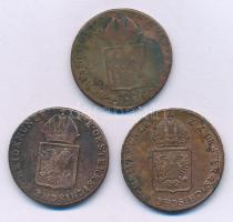 1816B + 1816G + 1816S 1kr Cu (3xklf) Körmöcbánya + Nagybánya + Szomolnok T:XF,VF, patina
Krause KM#...