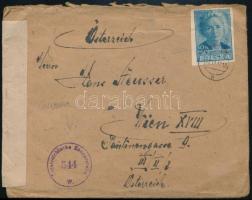 1917 Cenzúrázott levél Bécsbe / Censored cover