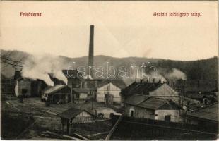 Felsőderna, Derna (Bihar, Bihor); Aszfaltfeldolgozó telep, gyár. Lévai üzleti könyvgyár r.t. (Nagyvárad) kiadása / asphalt processing plant, factory (fa)