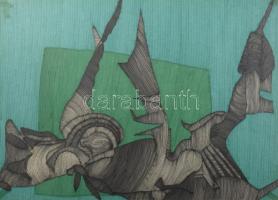 Hornyánszky Gyula (1924-1995): Formák. Akvarell, papír, jelezve a hátoldalán, 43x61 cm