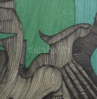 Hornyánszky Gyula (1924-1995): Formák. Akvarell, papír, jelezve a hátoldalán, 43x61 cm