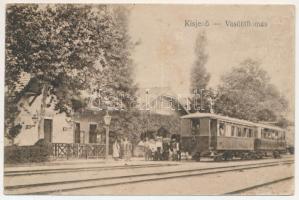 Kisjenő, Chisineu-Cris; vasútállomás, vonat / railway station, train (felületi kopás / worn surface)