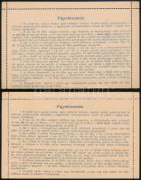1900 2 klf használatlan 62f táviratlap / PS-telegramm cover cards, unused