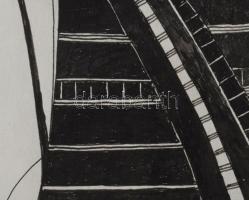 Lajos Ferenc (1912-1998): Ballada, 1985. Tus, papír, jelezve jobbra lent, paszpartuban, 38×27 cm