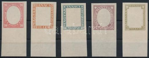 1919 Magyar Tanácsköztársasági arcképek vágott próbanyomat sor a keretről fekvő vízjeles cigaretta p...