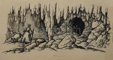 Haranghy Jenő (1894-1951): 10 db illusztráció a Világvándor király c. műhöz. Tus, papír, többségében...