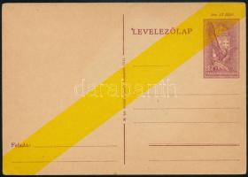 1944 12f gettóposta levelezőlap átlós sárga sávval, ex Simády (Hodobay 30.000)