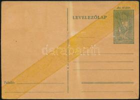 1944 18f gettóposta levelezőlap átlós sárga sávval, ex Simády (Hodobay 30.000)
