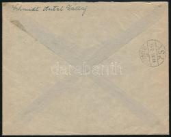1945.11.08. (4. díjszabás) Ajánlott levél Vállajból Budapestre küldve 1P + 6P + 20P Kisegítő bélyegg...