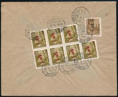 1946.02.07. (7. díjszabás) Ajánlott levél Verpelétről Budapestre küldve 8 db Betűs bélyeggel