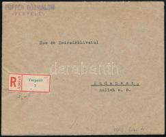 1946.02.07. (7. díjszabás) Ajánlott levél Verpelétről Budapestre küldve 8 db Betűs bélyeggel