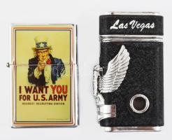 2 db öngyújtó, benzines, gázos. Zippó utánzat