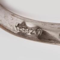 Ezüst és borostyán gyűrű, jelzett m:58 12 g