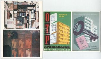 17 db MODERN Mozgó Világ vágatlan dupla méretű képeslap