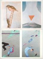 17 db MODERN Mozgó Világ vágatlan dupla méretű képeslap