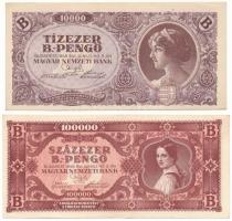 1946. 10.000BP + 100.000BP T:XF,F szép papír Adamo P35, P36