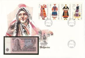 Bulgária 1974. 1L felbélyegzett borítékban, bélyegzéssel T:UNC Bulgaria 1974. 1 Leva in envelope with stamp and cancellation C:UNC